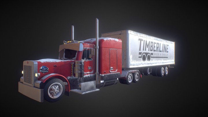 Truck covered in snow 3D Model