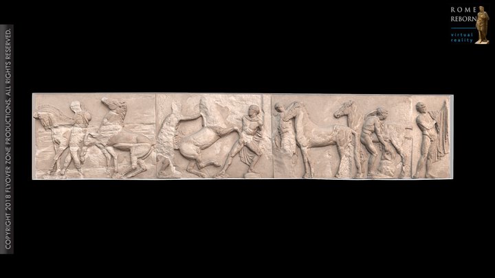 3D rendering of Parthenon West Frieze Part 4