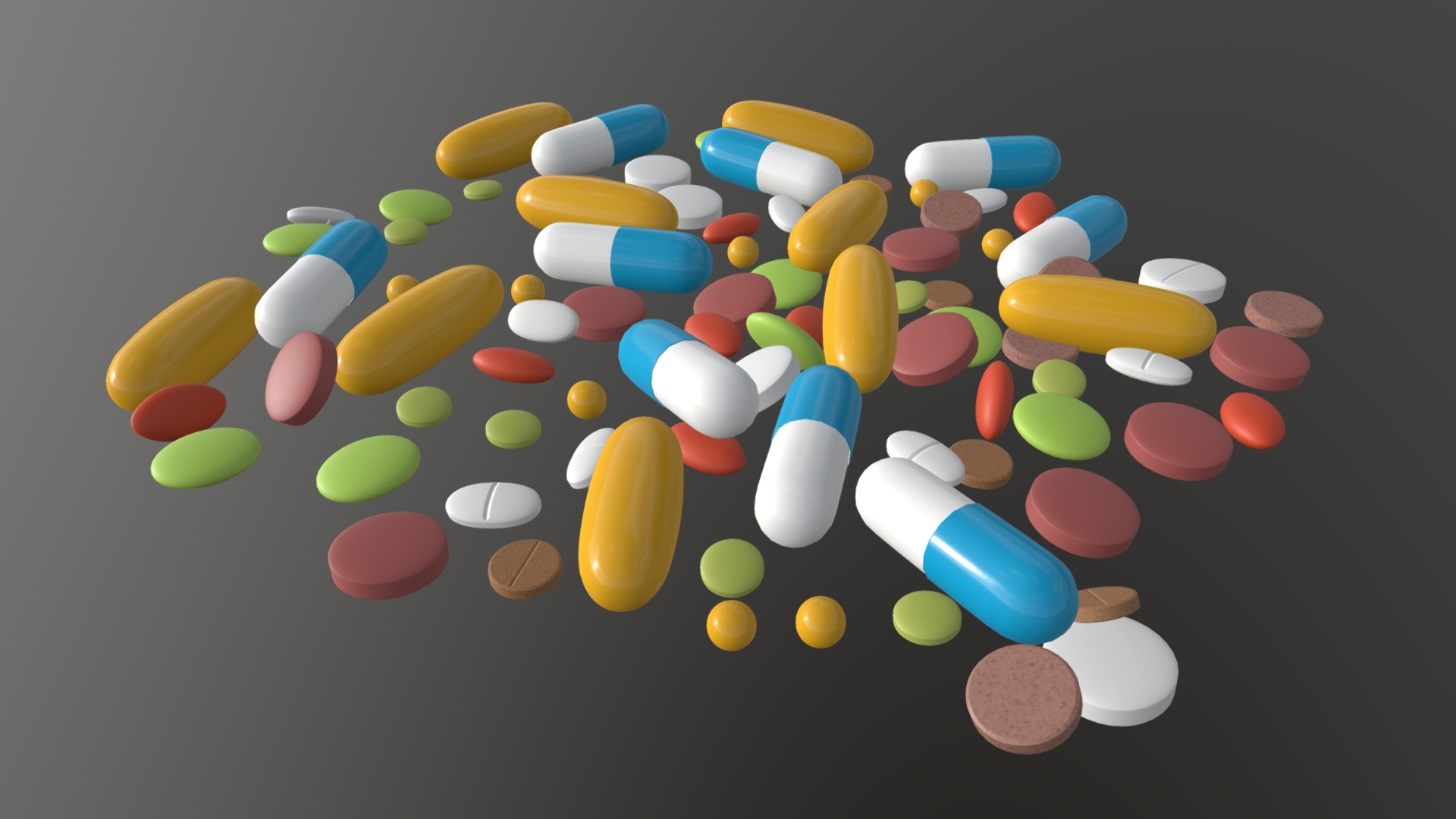 3D model pills 03 - This is a 3D model of the pills 03. The 3D model is about a group of pills.