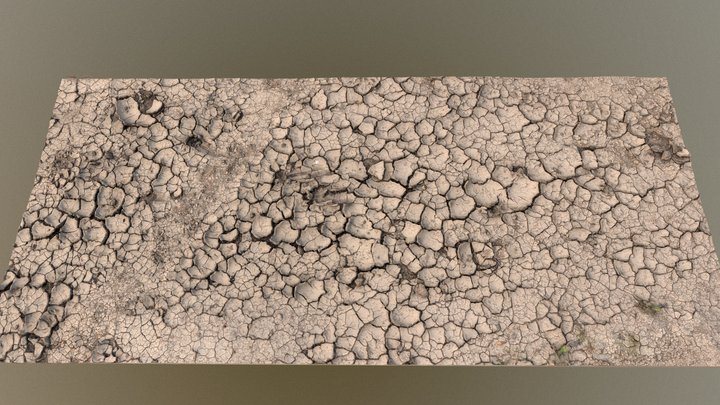Drought dry soil desert cracks ground 3D Model