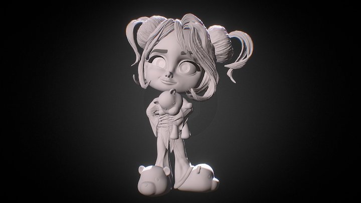 Character Kid LITTLE MARY (Shaded) 3D Model