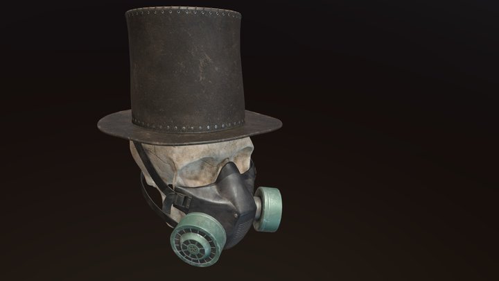 Hat skull gasmask 3D Model