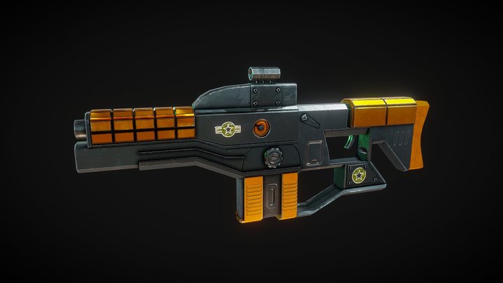 Lowpoly Sci-Fi Gun 3D Model