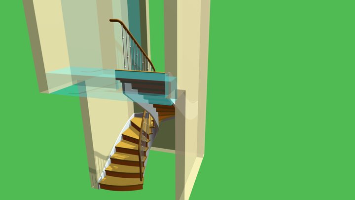 Curved Stair 3D Model