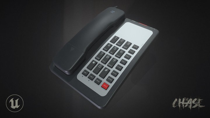 Modern GameReady Cordless Office/Hotel Telephone 3D Model