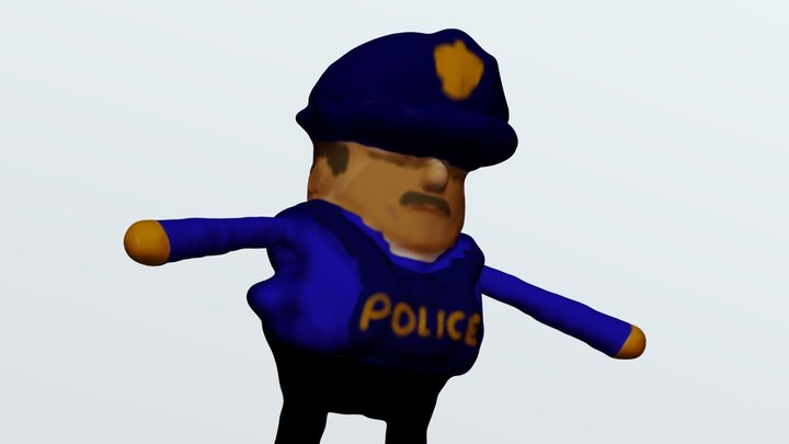 FREE Police Officer Low Poly 3D Model