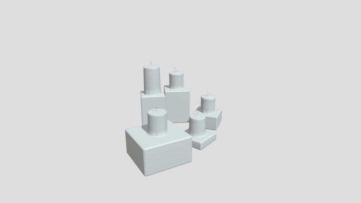 Set of Candles 3D Model