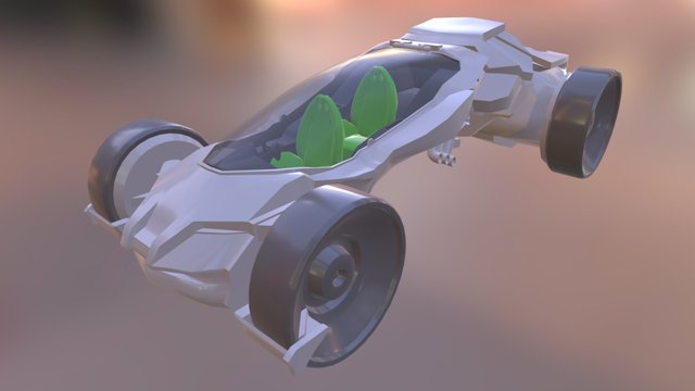 Futuristic Car High Poly
