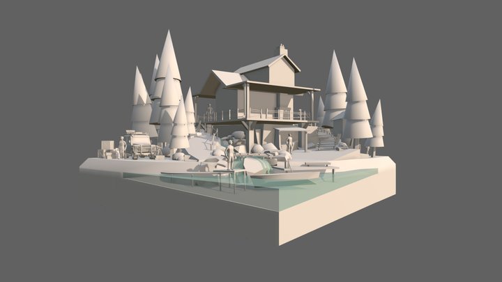 Forest Loner - Improved Blockout 3D Model