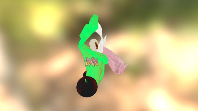 Trashcan Monster 3D Model