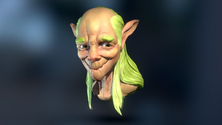Fantasy Elf Head - Character Concept 3D Model
