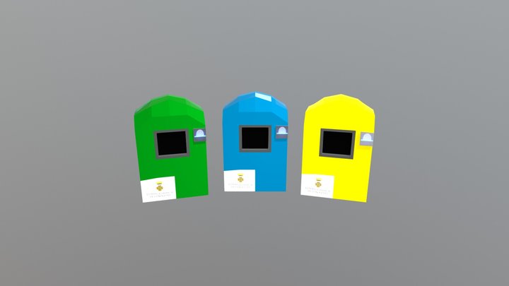 Group of bins 3D Model