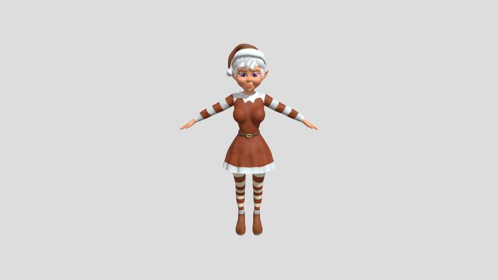 Christmas Girl 3D Model