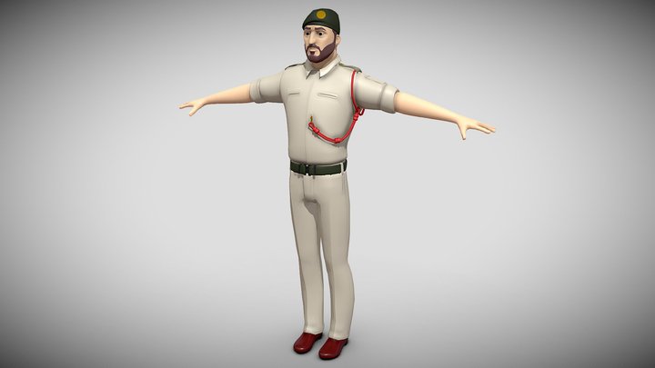 Emarati Police Officer "Rigged/Maya" 3D Model