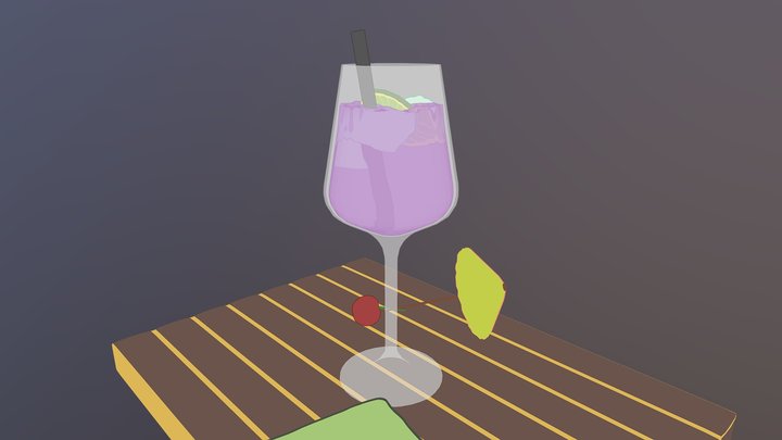 Cocktail Toon shading 3D Model