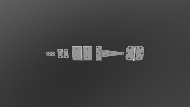 5 Unique Door Hinges 3D Model