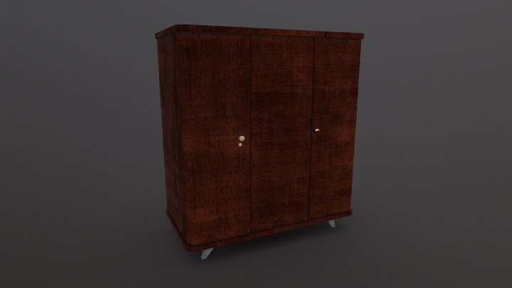 Old Soviet Wardrobe 3D Model