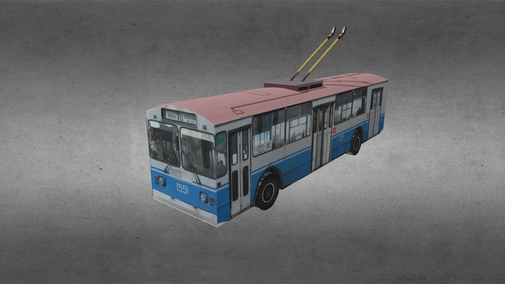 trolley ZIU-682G | троллейбус ЗИУ-682Г 3D Model