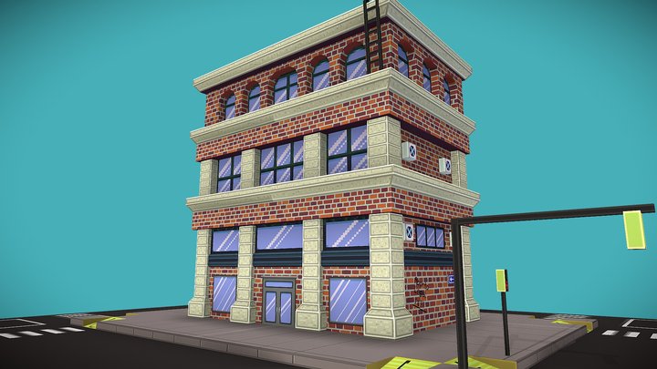 Pixel Low poly city 3D Model