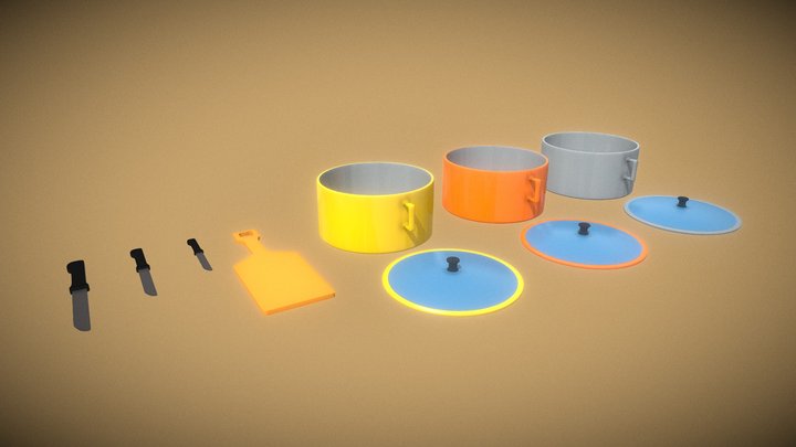 A set of kitchen appliances 3D Model