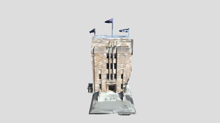 A large brick building 3D Model