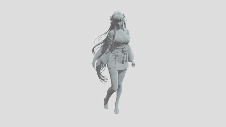 Moonlit Blossom in Hanfu 3D Model