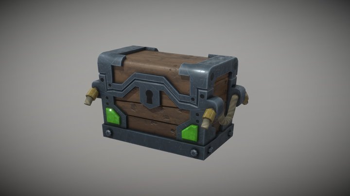 Low poly stylized loot box 3D Model
