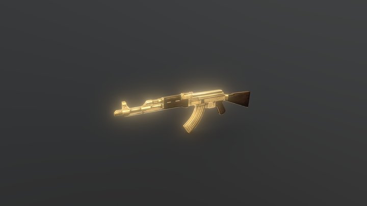 AK-47 GUN FIRE 3D Model