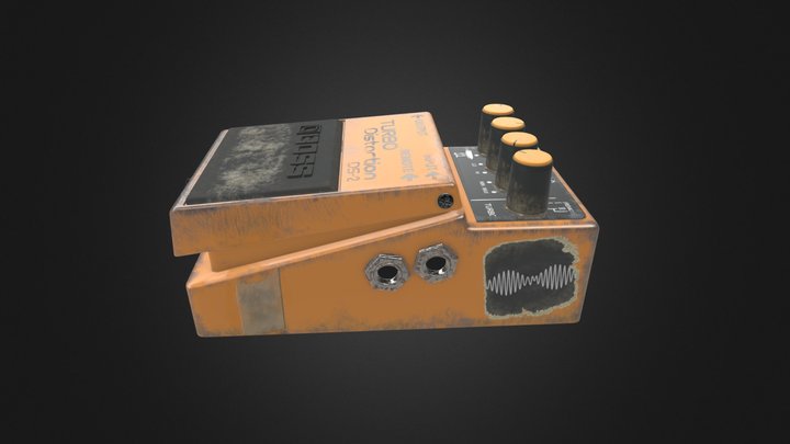 Guitar Pedal Fully Textured 3D Model