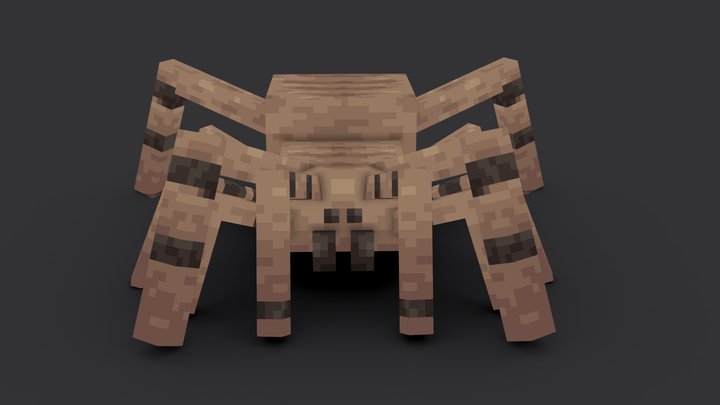 Bunker Spider Minecraft Style 3D Model