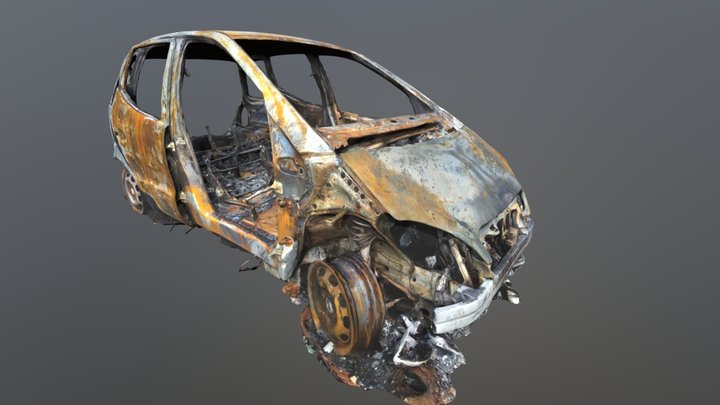 Burned Mercedes A Class W168 photogrammetry raw 3D Model