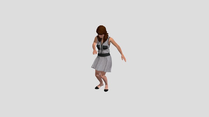 Hip Hop Dancing Women For AR/VR (GLB/GLTF/USDZ) 3D Model