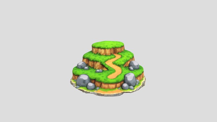 Verdant Pathways island 3D Model