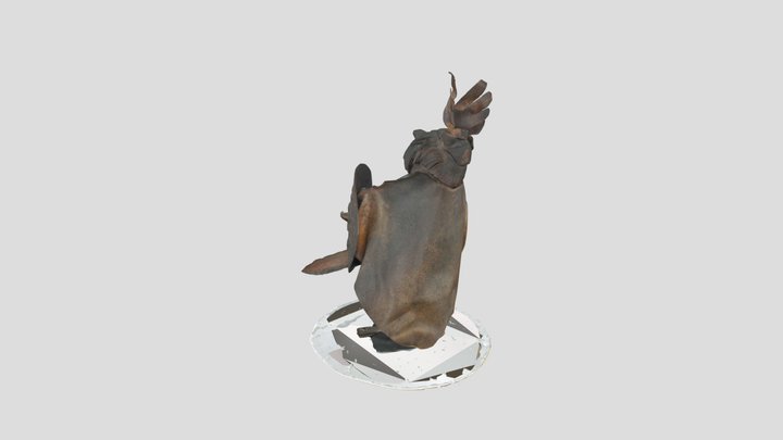 Wikinger mit Flügelhelm, Schwert und Rundschild 3D Model