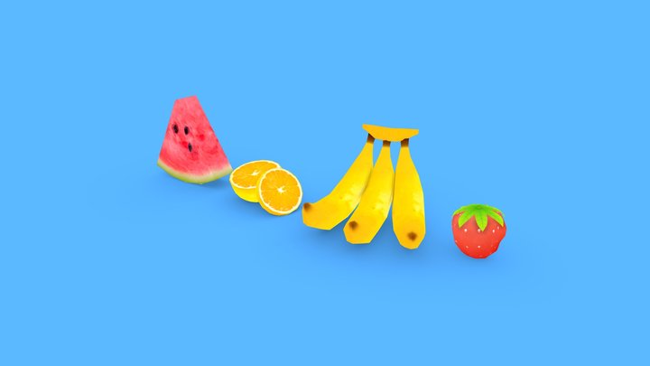 Stylized Fruits 3D Model
