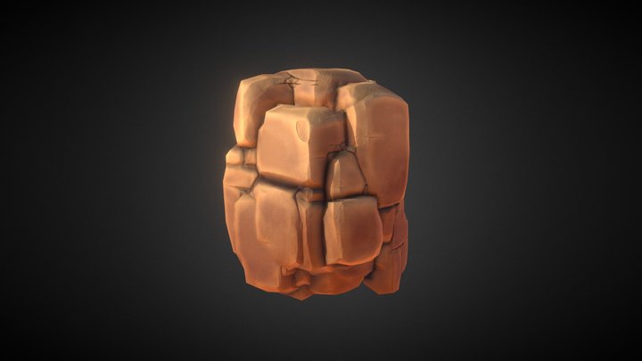 Stylised Cliff Rock 3D Model