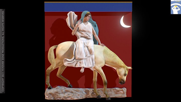 3D rendering of Metope North 29 Restored (Parthenon)