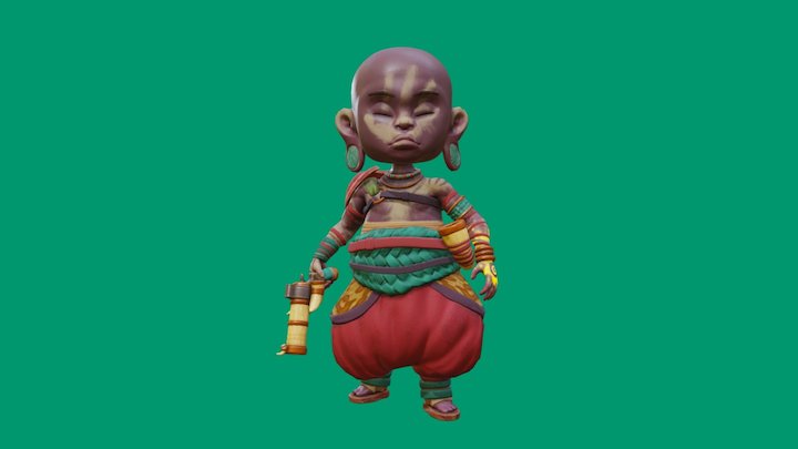 Uu'Tah The Spirit Gunslinger 3D Model