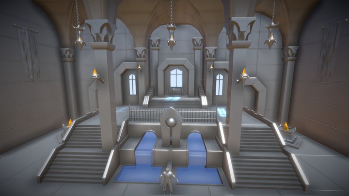 Modular Interior Hall plus Hero Pieces Room 3D Model