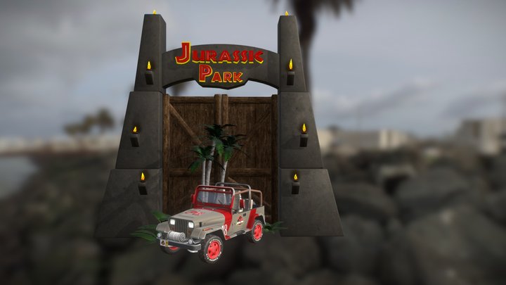 Jurassic Park Jeep 3D Model