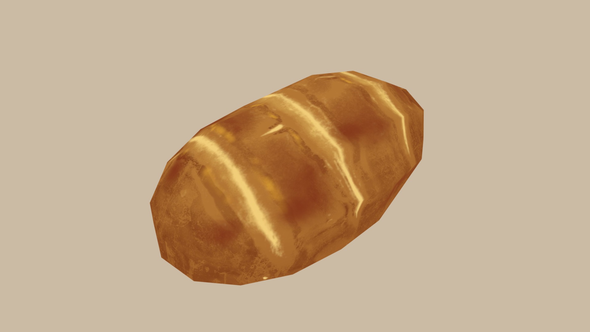 3D model Bread - This is a 3D model of the Bread. The 3D model is about a brown and white object.