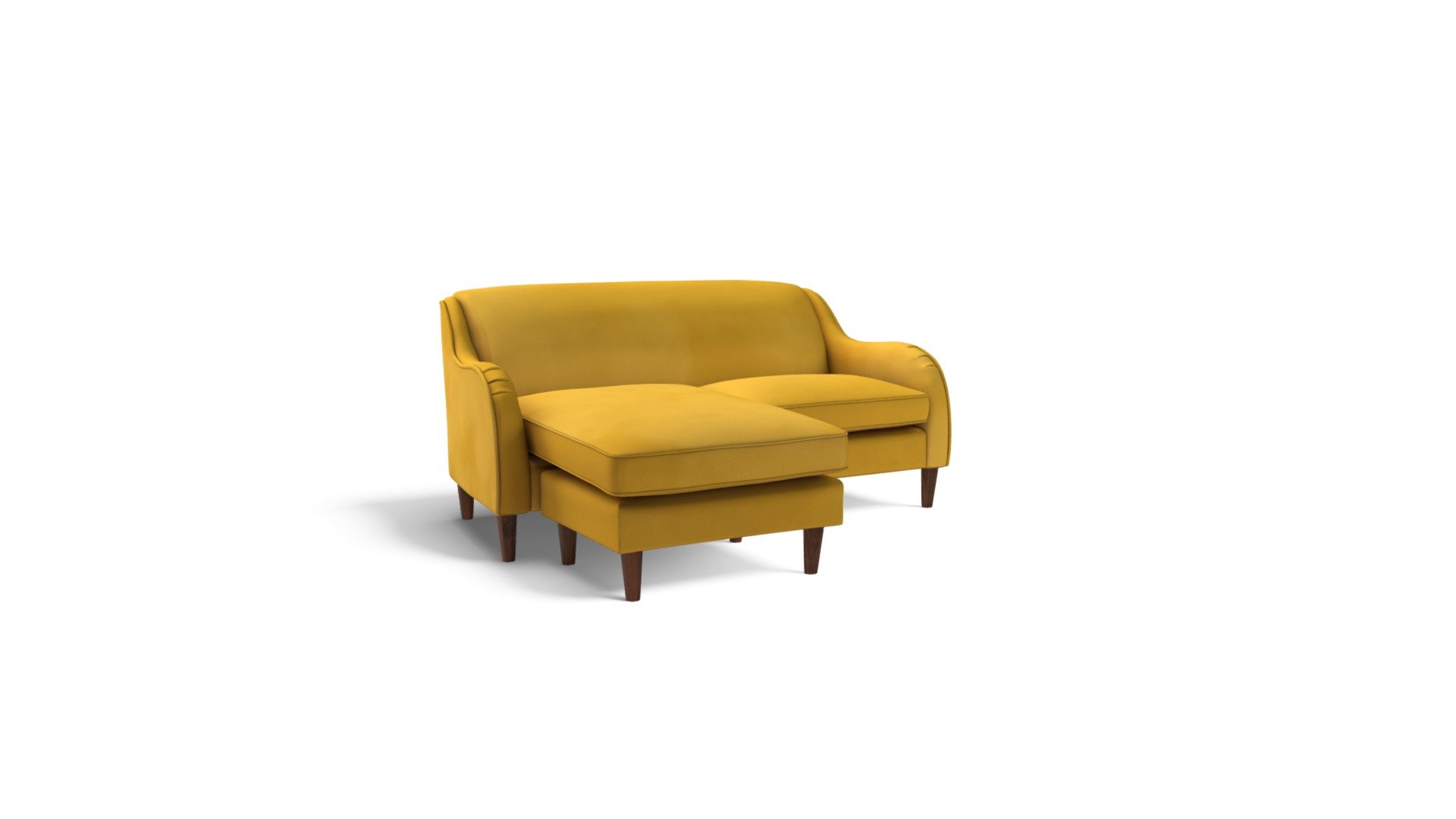 Helena Corner Sofa, Plush Turmeric Velvet