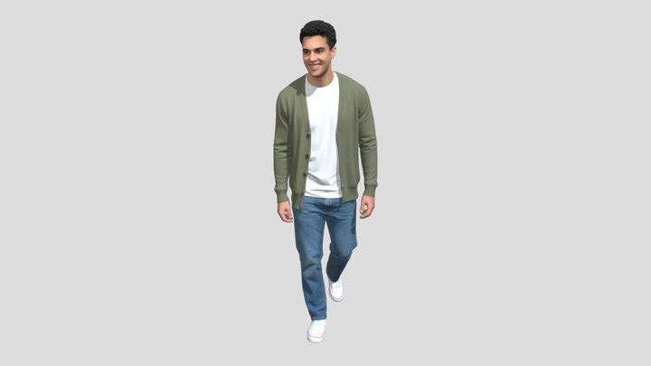 Casual Look: Olive Cardigan and Jeans – Modèle 3D gratuit STL