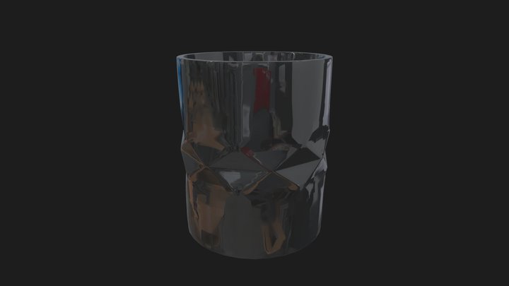 Glass 04 - Whiskey Diamond Glass 3D Model