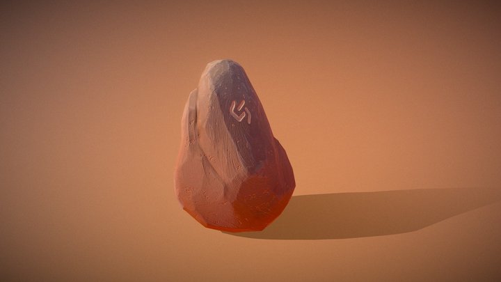 Stylized Low Poly Rock 3D Model