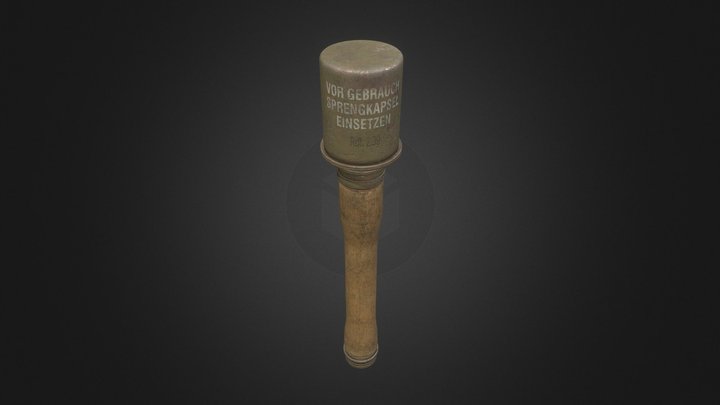 Stick Grenade Type 24 (Stielhandgranate) 3D Model