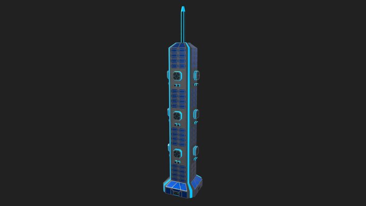 Futuristic Skyscraper Cluster Tower 3D Model