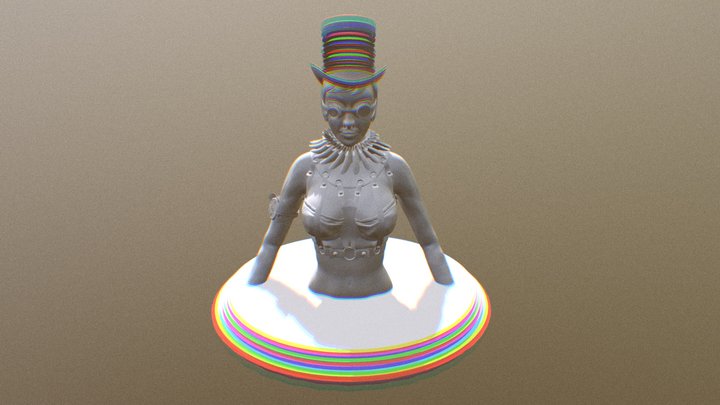 Steampunk lady 3D Model