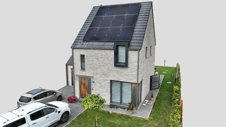 Maison de ville 3 façades avec jardin 3D Model