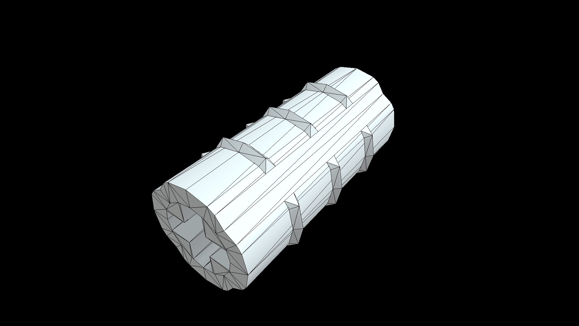 Axle Connector 2L (Ridged with + Hole + Ori - 3D model by ...